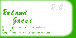 roland gacsi business card